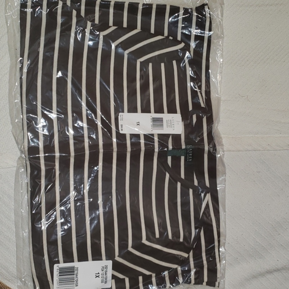Ralph Lauren Brown & Cream Long Sleeve Top